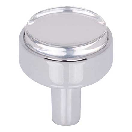 Jeffrey Alexander [775PC] Acrylic Cabinet Knob - Carmen Series - Clear - Polished Chrome Finish Stem - 1 1/8&quot; Dia.