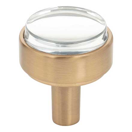Jeffrey Alexander [775SBZ] Acrylic Cabinet Knob - Carmen Series - Clear - Satin Bronze Finish Stem - 1 1/8&quot; Dia.