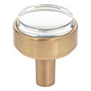 Jeffrey Alexander [775SBZ] Acrylic Cabinet Knob - Carmen Series - Clear - Satin Bronze Finish Stem - 1 1/8&quot; Dia.