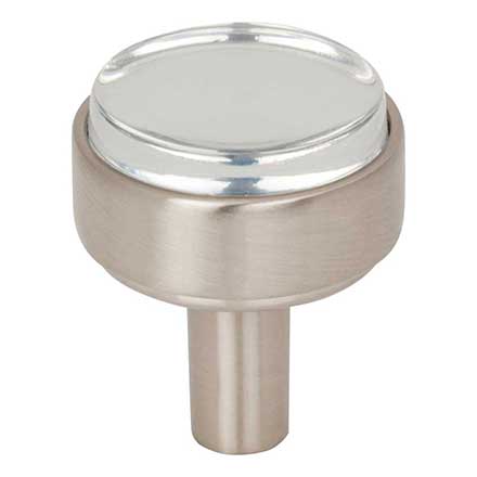Jeffrey Alexander [775SN] Acrylic Cabinet Knob - Carmen Series - Clear - Satin Nickel Finish Stem - 1 1/8" Dia.