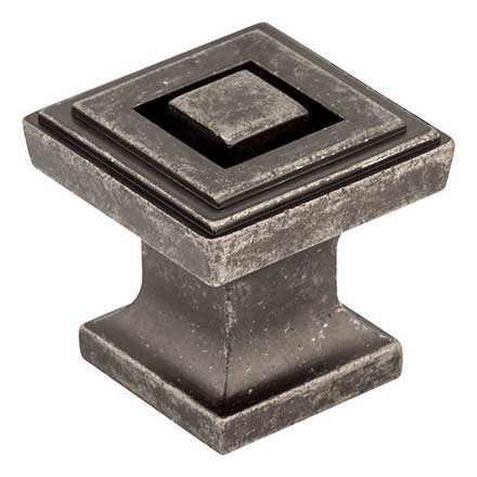 Jeffrey Alexander [585DP] Die Cast Zinc Cabinet Knob - Delmar Series - Small - Distressed Pewter Finish - 1" Sq.