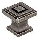 Jeffrey Alexander [585DP] Die Cast Zinc Cabinet Knob - Delmar Series - Small - Distressed Pewter Finish - 1" Sq.
