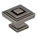 Jeffrey Alexander [585L-BNBDL] Die Cast Zinc Cabinet Knob - Delmar Series - Large - Brushed Pewter Finish - 1 1/4&quot; Sq.