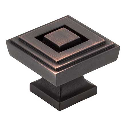 Jeffrey Alexander [585L-DBAC] Die Cast Zinc Cabinet Knob - Delmar Series - Large - Brushed Oil Rubbed Bronze Finish - 1 1/4" Sq.