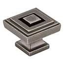 Jeffrey Alexander [585L-DP] Die Cast Zinc Cabinet Knob - Delmar Series - Large - Distressed Pewter Finish - 1 1/4&quot; Sq.