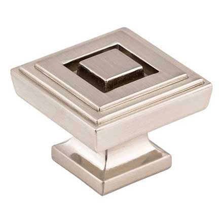 Jeffrey Alexander [585L-SN] Die Cast Zinc Cabinet Knob - Delmar Series - Large - Satin Nickel Finish - 1 1/4" Sq.