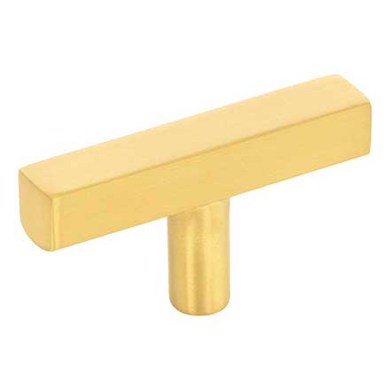 Jeffrey Alexander [845TL-BG] Die Cast Zinc Cabinet T-Knob - Dominique Series - Brushed Gold Finish - 2 1/4&quot; L