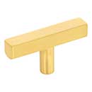Jeffrey Alexander [845TL-BG] Die Cast Zinc Cabinet T-Knob - Dominique Series - Brushed Gold Finish - 2 1/4&quot; L