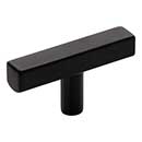 Jeffrey Alexander [845TL-MB] Die Cast Zinc Cabinet T-Knob - Dominique Series - Matte Black Finish - 2 1/4&quot; L