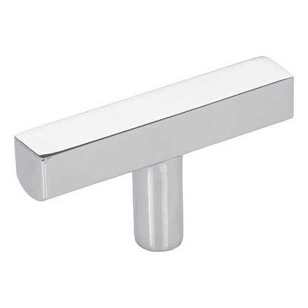 Jeffrey Alexander [845TL-PC] Die Cast Zinc Cabinet T-Knob - Dominique Series - Polished Chrome Finish - 2 1/4&quot; L