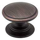 Jeffrey Alexander [3980-DBAC] Die Cast Zinc Cabinet Knob - Durham Series - Brushed Oil Rubbed Bronze Finish - 1 1/4&quot; Dia.