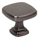 Jeffrey Alexander [782BNBDL] Die Cast Zinc Cabinet Knob - Fontana Series - Brushed Pewter Finish - 1 3/8&quot; Sq.