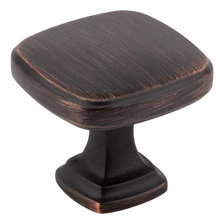 Jeffrey Alexander [782DBAC] Die Cast Zinc Cabinet Knob - Fontana Series - Brushed Oil Rubbed Bronze Finish - 1 3/8" Sq.