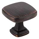 Jeffrey Alexander [782DBAC] Die Cast Zinc Cabinet Knob - Fontana Series - Brushed Oil Rubbed Bronze Finish - 1 3/8&quot; Sq.