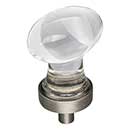 Jeffrey Alexander [G110BNBDL] Glass Cabinet Knob - Harlow Series - Small Egg - Clear - Brushed Pewter Stem - 1 1/4" L