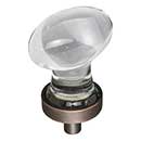 Jeffrey Alexander [G110DBAC] Glass Cabinet Knob - Harlow Series - Small Egg - Clear - Brushed Oil Rubbed Bronze Stem - 1 1/4&quot; L