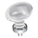 Jeffrey Alexander [G110L-PC] Glass Cabinet Knob - Harlow Series - Large Egg - Clear - Polished Chrome Stem - 1 5/8" L