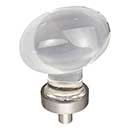 Jeffrey Alexander [G110L-SN] Glass Cabinet Knob - Harlow Series - Large Egg - Clear - Satin Nickel Stem - 1 5/8&quot; L
