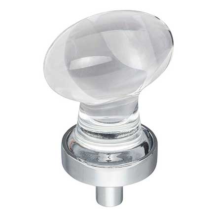 Jeffrey Alexander [G110PC] Glass Cabinet Knob - Harlow Series - Small Egg - Clear - Polished Chrome Stem - 1 1/4&quot; L