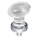 Jeffrey Alexander [G110PC] Glass Cabinet Knob - Harlow Series - Small Egg - Clear - Polished Chrome Stem - 1 1/4" L