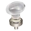 Jeffrey Alexander [G110SN] Glass Cabinet Knob - Harlow Series - Small Egg - Clear - Satin Nickel Stem - 1 1/4&quot; L
