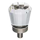 Jeffrey Alexander [G150BNBDL] Glass Cabinet Knob - Harlow Series - Small Faceted - Clear - Brushed Pewter Stem - 1&quot; Dia.