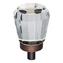 Jeffrey Alexander [G150DBAC] Glass Cabinet Knob - Harlow Series - Small Faceted - Clear - Brushed Oil Rubbed Bronze Stem - 1&quot; Dia.
