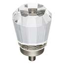 Jeffrey Alexander [G150L-BNBDL] Glass Cabinet Knob - Harlow Series - Large Faceted - Clear - Brushed Pewter Stem - 1 1/4&quot; Dia.