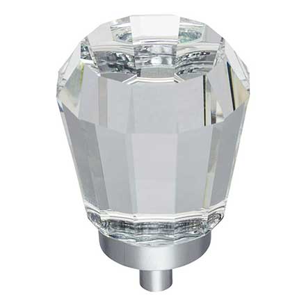 Jeffrey Alexander [G150L-PC] Glass Cabinet Knob - Harlow Series - Large Faceted - Clear - Polished Chrome Stem - 1 1/4" Dia.