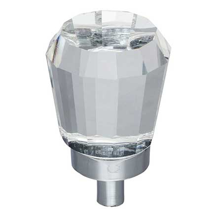Jeffrey Alexander [G150PC] Glass Cabinet Knob - Harlow Series - Small Faceted - Clear - Polished Chrome Stem - 1&quot; Dia.