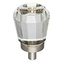 Jeffrey Alexander [G150SN] Glass Cabinet Knob - Harlow Series - Small Faceted - Clear - Satin Nickel Stem - 1&quot; Dia.