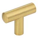 Jeffrey Alexander [48BG] Plated Steel Cabinet T Knob - Key West Series - Brushed Gold Finish - 1 7/8&quot; L