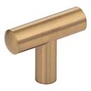 Jeffrey Alexander [48SBZ] Plated Steel Cabinet T Knob - Key West Series - Satin Bronze Finish - 1 7/8&quot; L