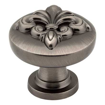 Jeffrey Alexander [218BNBDL] Die Cast Zinc Cabinet Knob - Lafayette Series - Brushed Pewter Finish - 1 3/8&quot; Dia.