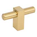 Jeffrey Alexander [478T-BG] Die Cast Zinc Cabinet T-Knob - Larkin 1 Series - Brushed Gold Finish - 2 3/8&quot; L