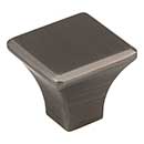 Jeffrey Alexander [972BNBDL] Die Cast Zinc Cabinet Knob - Marlo Series - Brushed Pewter Finish - 1 1/8&quot; Sq.