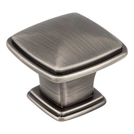 Jeffrey Alexander [1091BNBDL] Die Cast Zinc Cabinet Knob - Milan 1 Series - Brushed Pewter Finish - 1 3/16&quot; Sq.