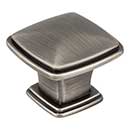 Jeffrey Alexander [1091BNBDL] Die Cast Zinc Cabinet Knob - Milan 1 Series - Brushed Pewter Finish - 1 3/16" Sq.