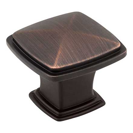 Jeffrey Alexander [1091DBAC] Die Cast Zinc Cabinet Knob - Milan 1 Series - Brushed Oil Rubbed Bronze Finish - 1 3/16&quot; Sq.