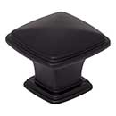 Jeffrey Alexander [1091MB] Die Cast Zinc Cabinet Knob - Milan 1 Series - Matte Black Finish - 1 3/16" Sq.