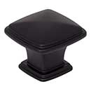 Jeffrey Alexander [1091MB] Die Cast Zinc Cabinet Knob - Milan 1 Series - Matte Black Finish - 1 3/16&quot; Sq.