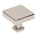 Jeffrey Alexander [229NI] Die Cast Zinc Cabinet Knob - Nash Series - Polished Nickel Finish - 1 3/8" Sq.