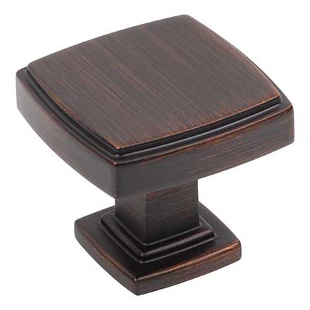 Jeffrey Alexander [141DBAC] Die Cast Zinc Cabinet Knob - Renzo Series - Brushed Oil Rubbed Bronze Finish - 1 1/4&quot; Sq.