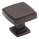 Jeffrey Alexander [141DBAC] Die Cast Zinc Cabinet Knob - Renzo Series - Brushed Oil Rubbed Bronze Finish - 1 1/4" Sq.