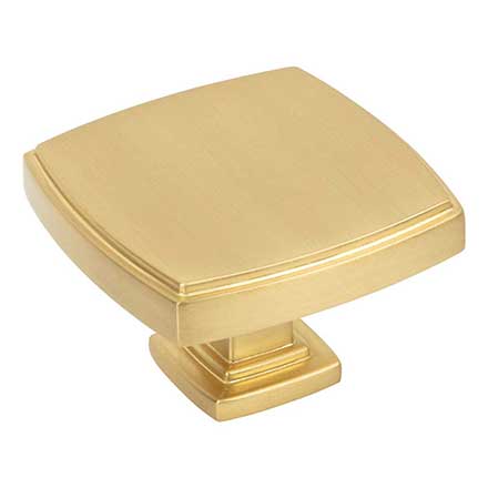 Jeffrey Alexander [141L-BG] Die Cast Zinc Cabinet Knob - Renzo Series - Brushed Gold Finish - 1 3/4&quot; Sq.