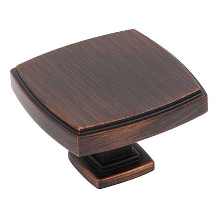 Jeffrey Alexander [141L-DBAC] Die Cast Zinc Cabinet Knob - Renzo Series - Brushed Oil Rubbed Bronze Finish - 1 3/4" Sq.
