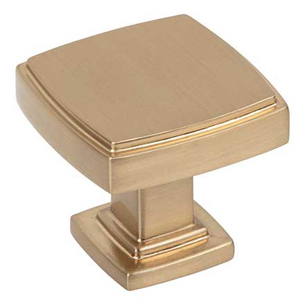 Jeffrey Alexander [141SBZ] Die Cast Zinc Cabinet Knob - Renzo Series - Satin Bronze Finish - 1 1/4" Sq.