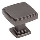 Jeffrey Alexander [141BNBDL] Die Cast Zinc Cabinet Knob - Renzo Series - Brushed Pewter Finish - 1 1/4&quot; Sq.