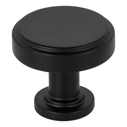 Jeffrey Alexander [171MB] Die Cast Zinc Cabinet Knob - Richard Series - Matte Black Finish - 1 1/4&quot; Dia.