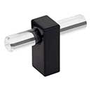 Jeffrey Alexander [578T-MB] Acrylic Cabinet T-Knob - Spencer Series - Clear - Matte Black Finish Stem - 2 3/8&quot; L